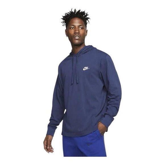 Nike Mens Long Sleeve Hoodie Sweatshirt~Size M~Navy Blue Athletic Gym Top~L12 31 - Picture 2 of 8